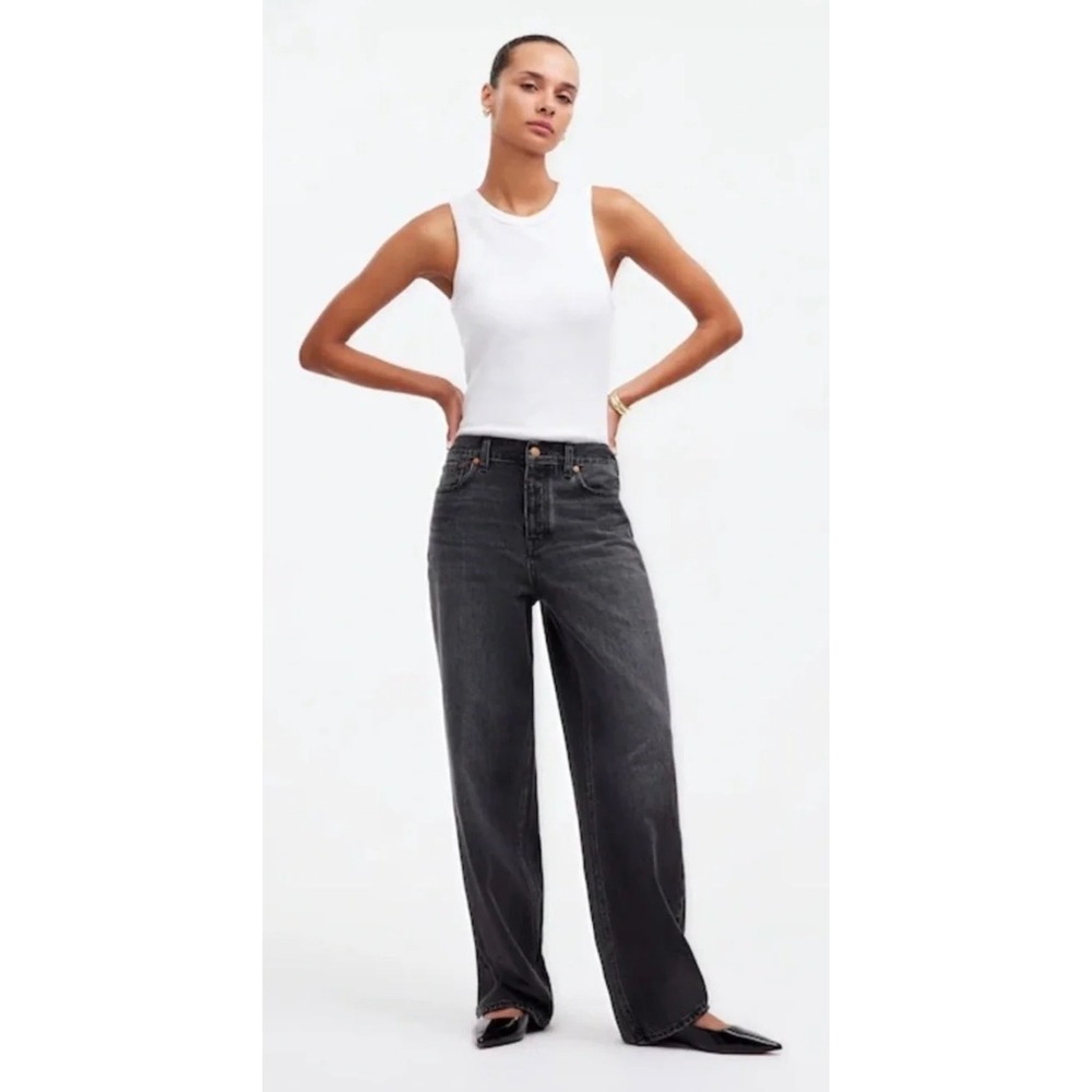 Madewell Low Slung Baggy Jeans 27 Washed Black Y2K Relaxed‎ Streetwear